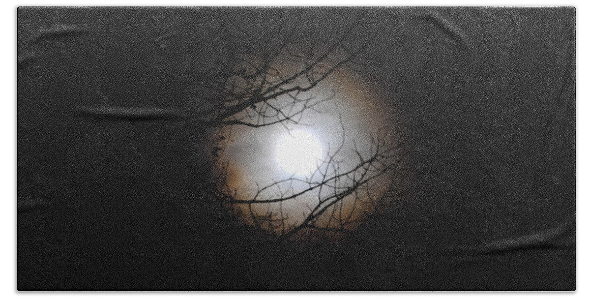Moon Bath Towel featuring the photograph Beaver Moon by Vallee Johnson