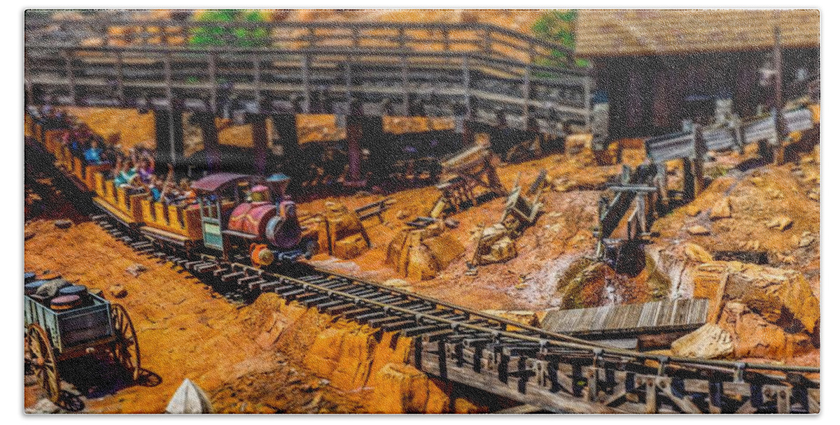  Bath Towel featuring the photograph Big Thunder Mountain Railroad by Rodney Lee Williams