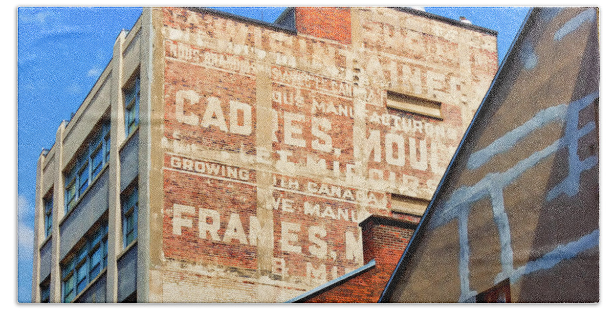 Square Hand Towel featuring the photograph Bilingual Ghost Sign by Lenore Locken