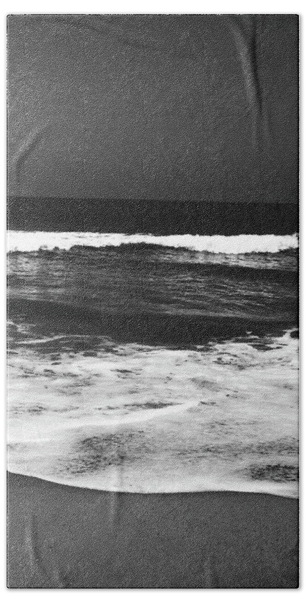 Beach Hand Towel featuring the photograph Black and White Beach 6- Art by Linda Woods by Linda Woods