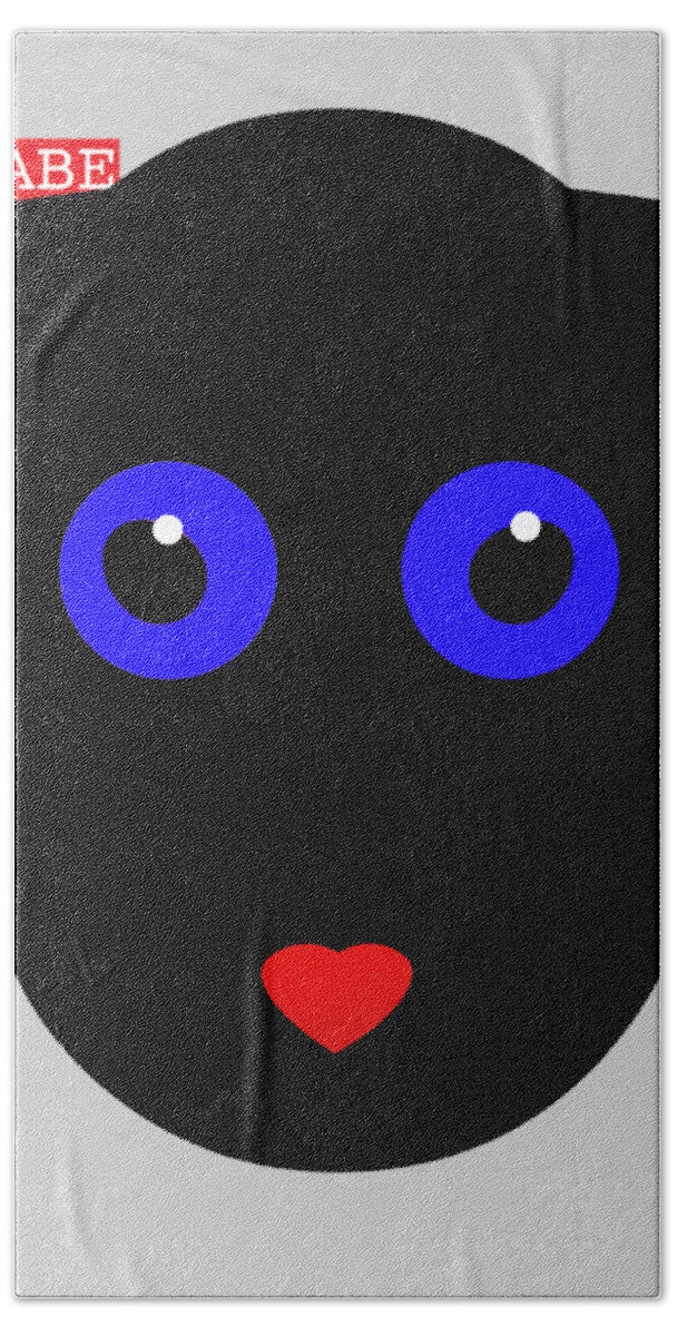 Ubabe African Bath Towel featuring the digital art Black Cat by Ubabe Style