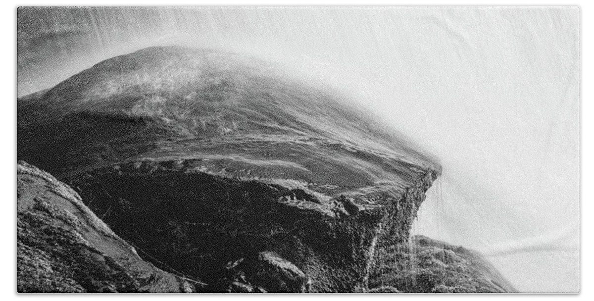 Black Bath Towel featuring the photograph Black Rock Under Dry Falls by Chris Buff