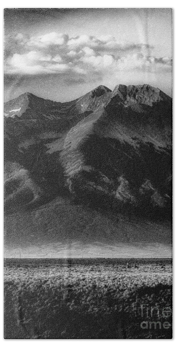 Alamosa Hand Towel featuring the photograph Blanca Peak in BW by Bill Frische