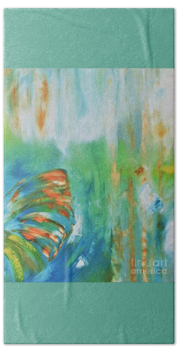Butterfly Hand Towel featuring the painting Blinding Light by Tracey Lee Cassin