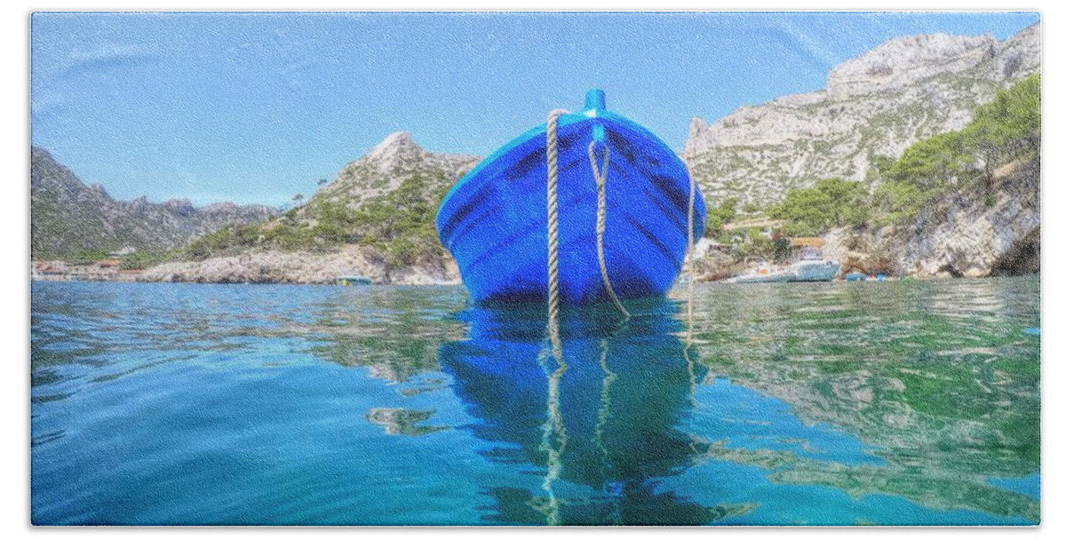 Marseille Bath Towel featuring the photograph Blue by Karim SAARI