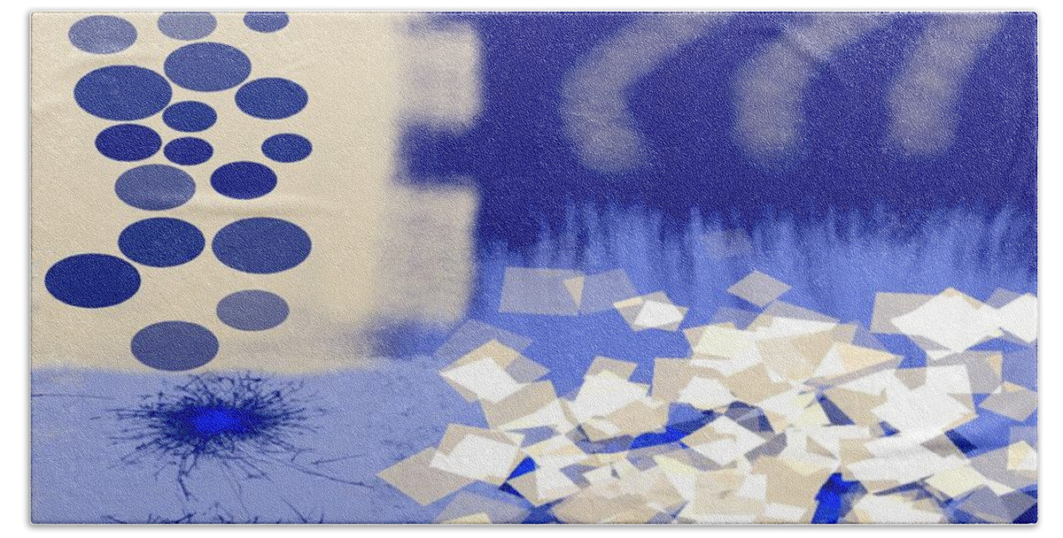 Collage Bath Towel featuring the digital art Blue Quad Collage by Delynn Addams by Delynn Addams