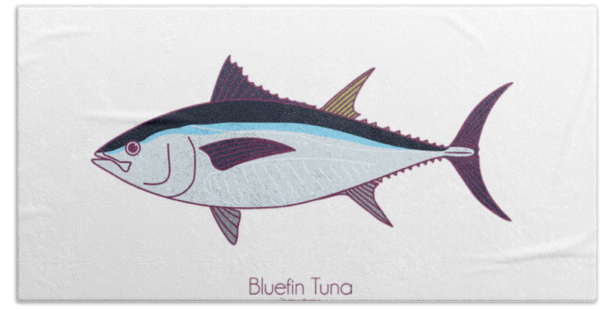 Bluefin Tuna Hand Towel featuring the digital art Bluefin Tuna by Kevin Putman