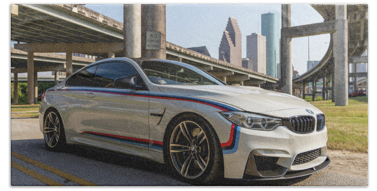 Bmw Bath Towel featuring the photograph BMW M4 Downtown by Rocco Silvestri