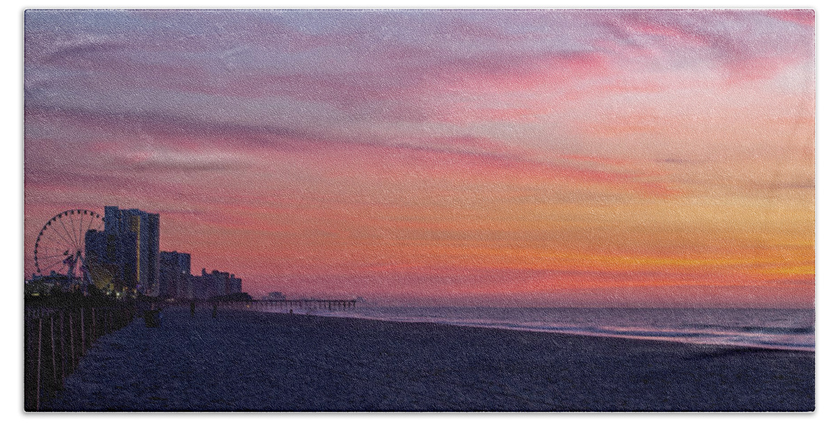 Beach Bath Towel featuring the photograph Boardwalk Sunrise by David Palmer