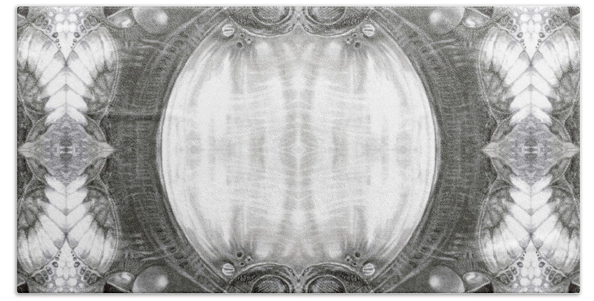 Fantasy; Surreal; Drawing; Otto Rapp; Art Of The Mystic; Michael Wolik; Photography; Bogomil Variations Bath Towel featuring the digital art Bogomil Variation 3 by Otto Rapp