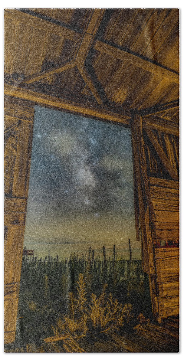 Milky Way Hand Towel featuring the photograph Boxcar Dreams by James Clinich