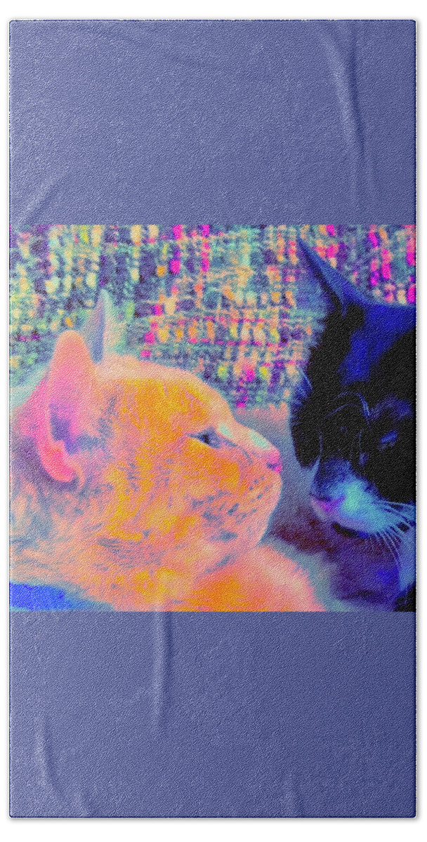 Pets Bath Towel featuring the photograph Boys in Pastels by Debra Grace Addison