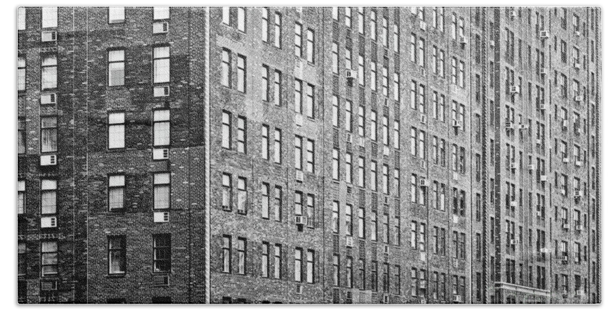 New York Bath Towel featuring the photograph Brick building in New York by Delphimages Photo Creations