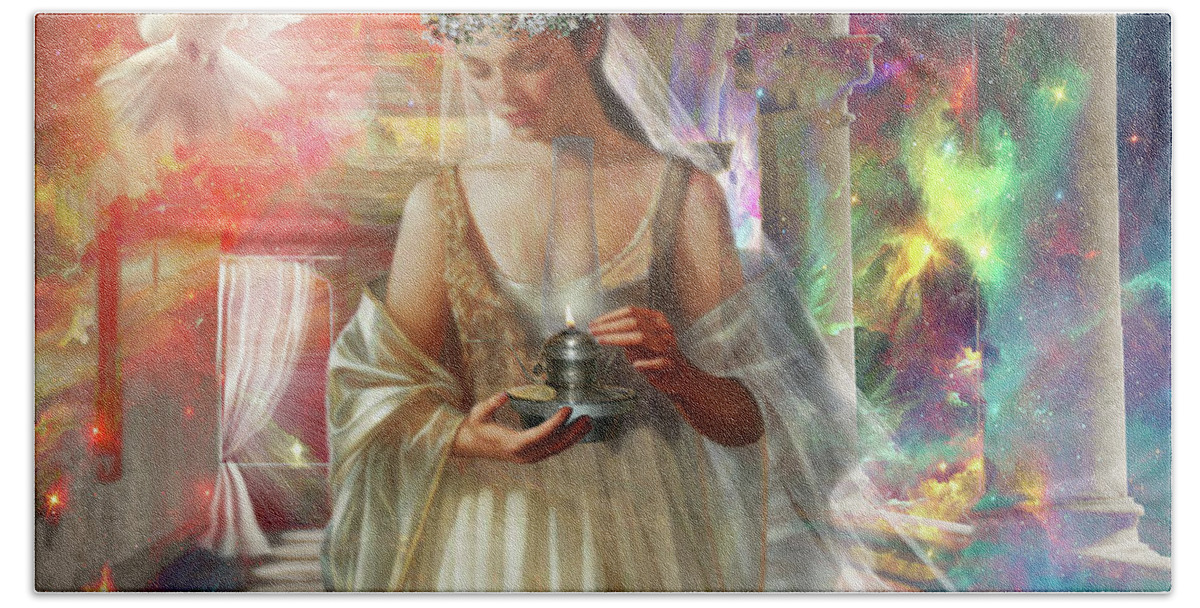 Bride Of Christ Bath Towel featuring the digital art Bride Of Christ by Dolores Develde