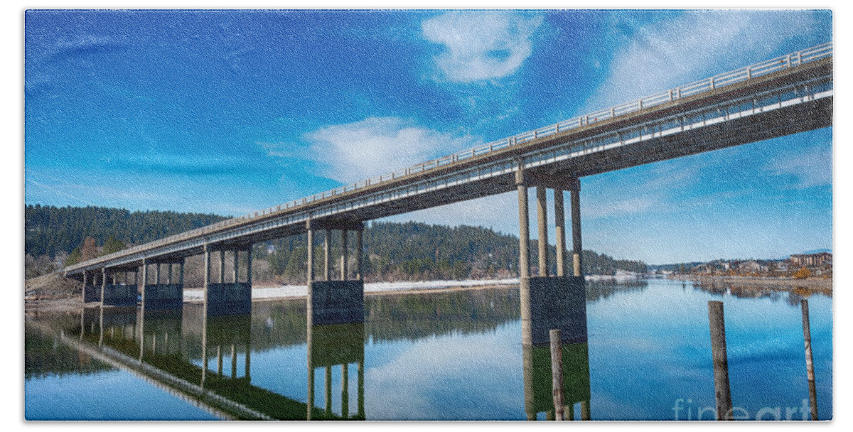 Bridge Hand Towel featuring the photograph Bridge Over Spokane River by Matthew Nelson