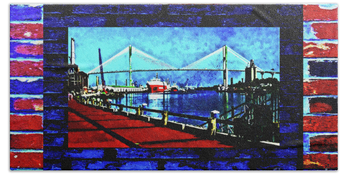 Ships Bath Towel featuring the photograph Bridges and Walls by Aberjhani