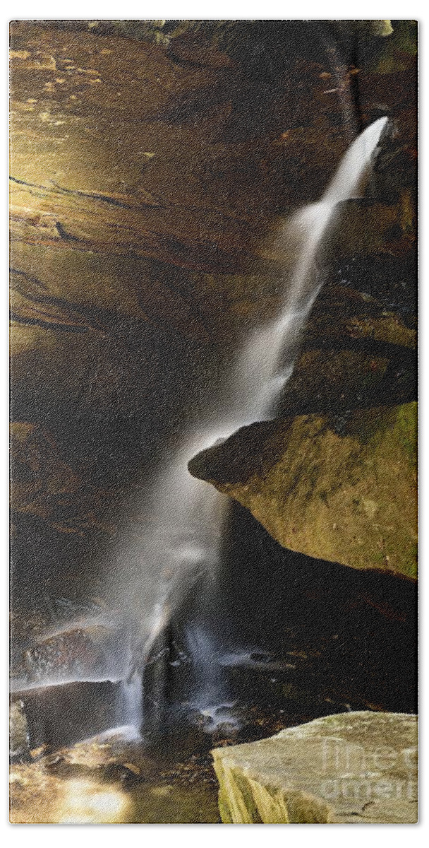 Photography Hand Towel featuring the photograph Broken Rock Falls by Larry Ricker