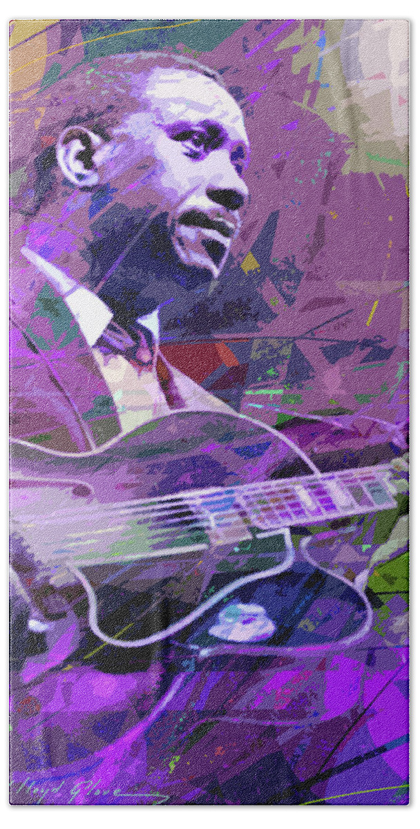Jazz Bath Towel featuring the painting Bumpin' Wes Montgomery by David Lloyd Glover