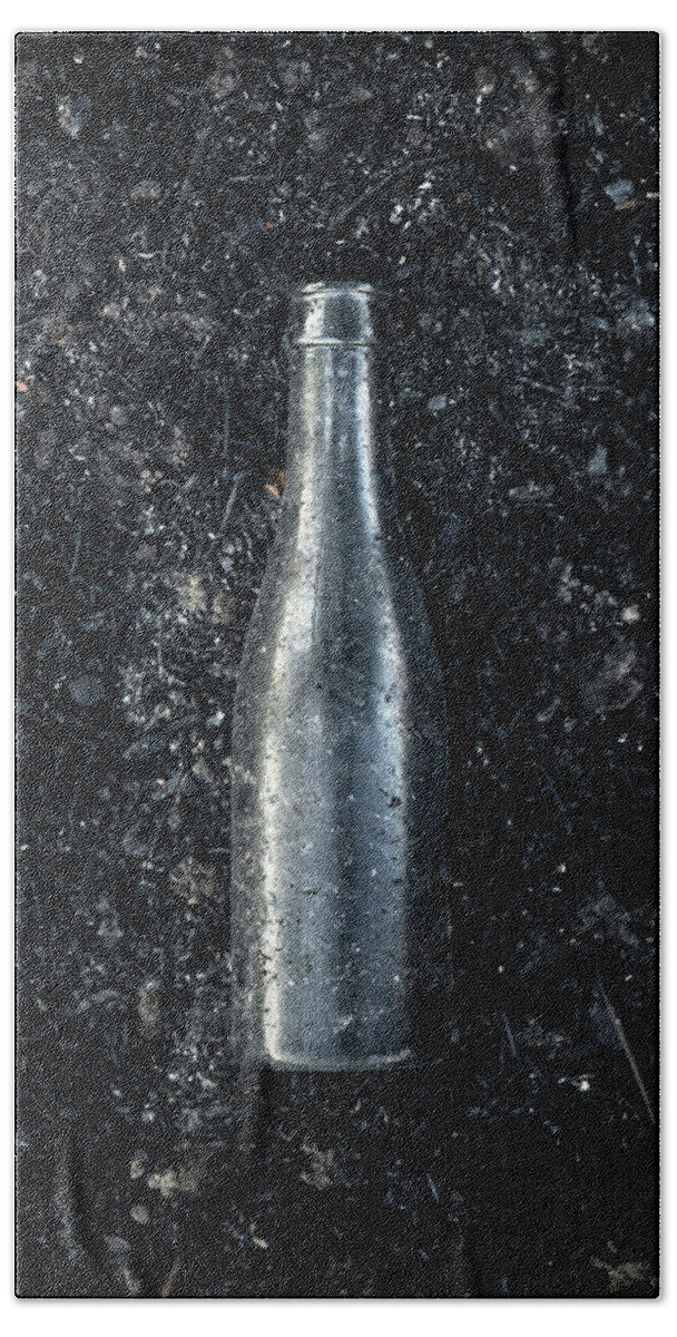 Ashes Bath Towel featuring the photograph Burnt Bottle by Carlos Caetano