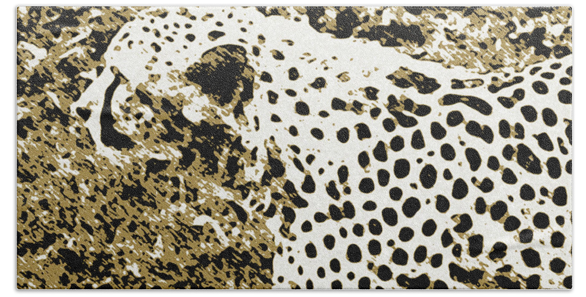 Cheetah Hand Towel featuring the digital art Camo Cheetah by Gary Olsen-Hasek