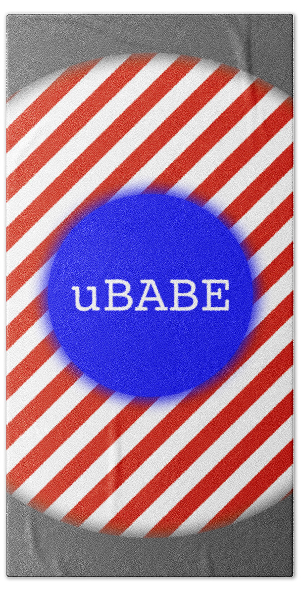 Ubabe Mint Bath Towel featuring the digital art Candy by Ubabe Style