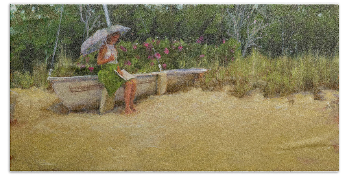 Laura Zanghetti Bath Towel featuring the painting Cape Cod Weekend by Laura Lee Zanghetti