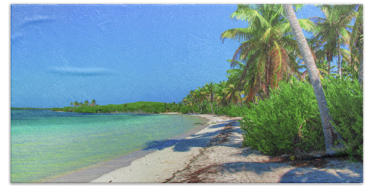 Caribbean Bath Towel featuring the photograph Caribbean palm beach by Sun Travels