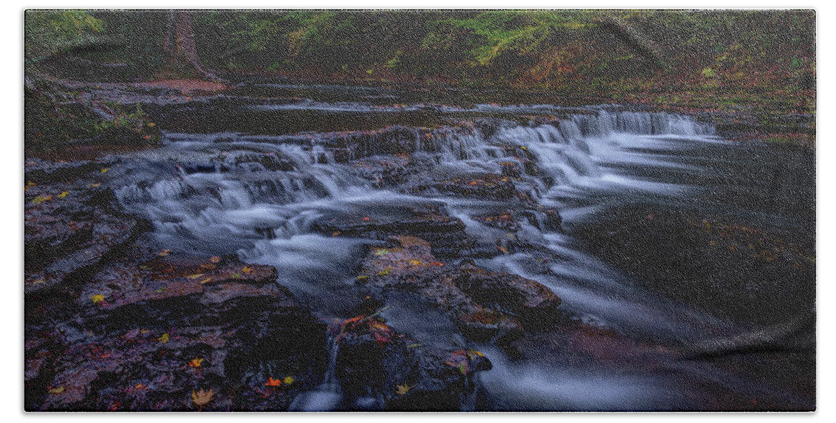 Sunset Bath Towel featuring the photograph Cascading Waters by Johnny Boyd