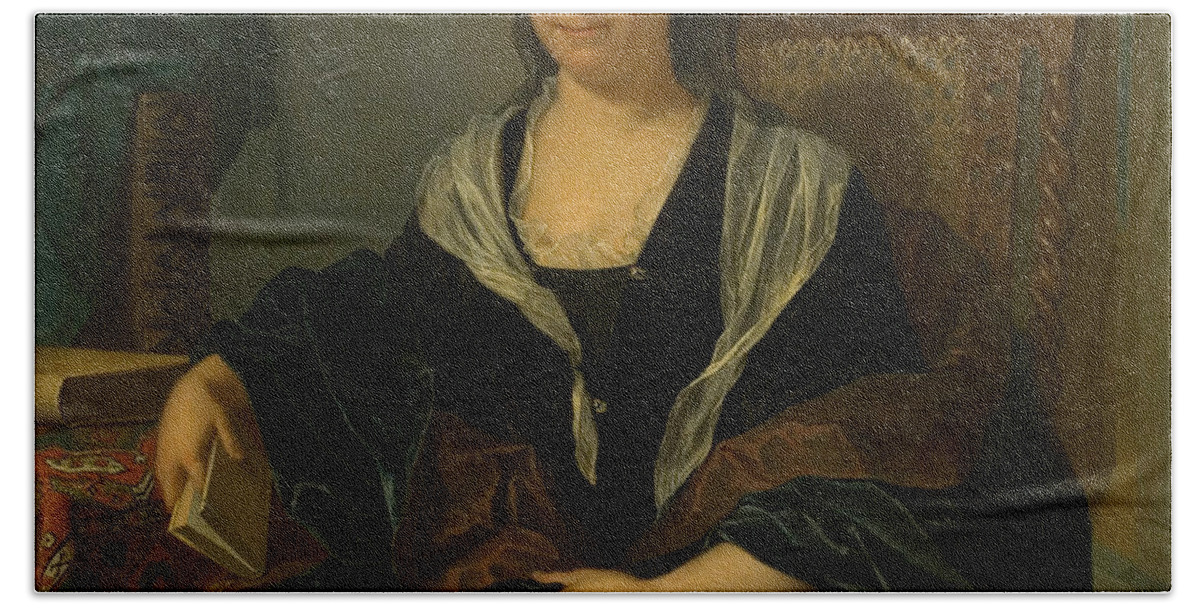 18th Century Art Bath Towel featuring the painting Catherina Hochepied by Nikolaas Verkolje