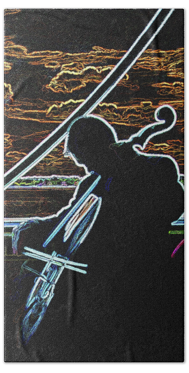Cello Bath Towel featuring the digital art Cellist by Rod Melotte
