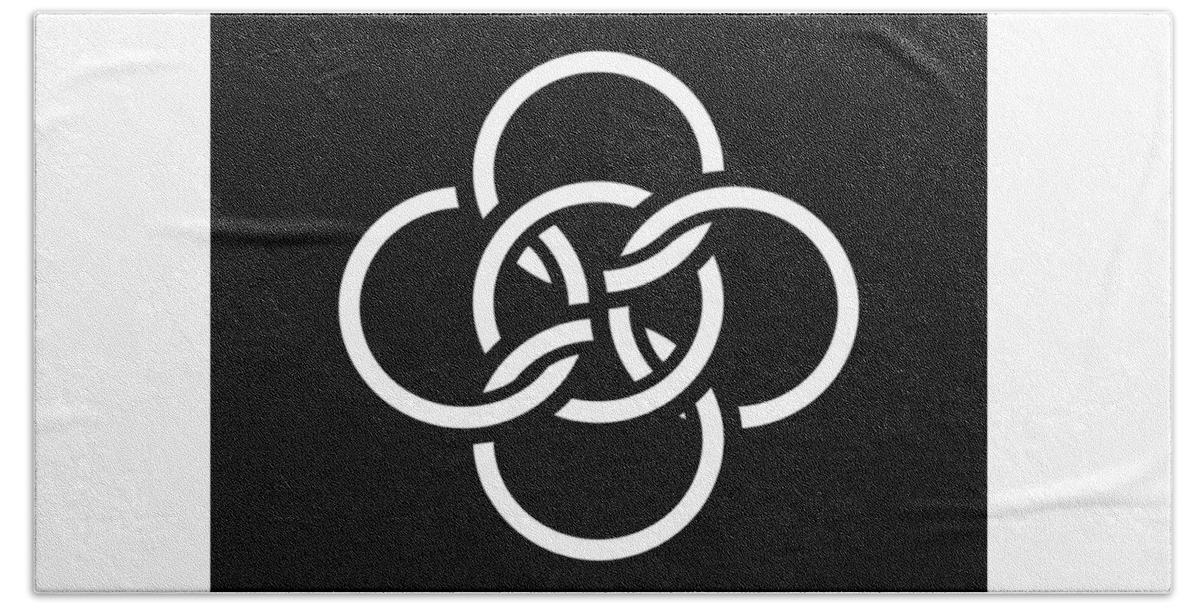 Celtic Five Fold Symbol Hand Towel featuring the digital art Celtic Five Fold Symbol 2 by Joan Stratton