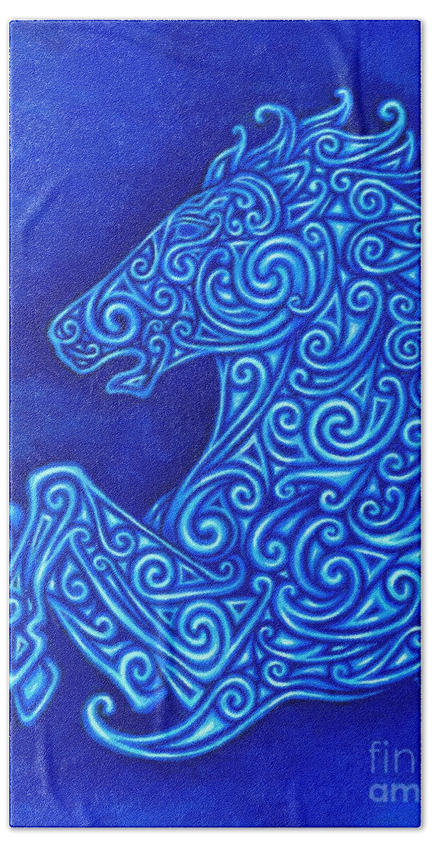 Horse Hand Towel featuring the painting Celtic Horse by Rebecca Wang