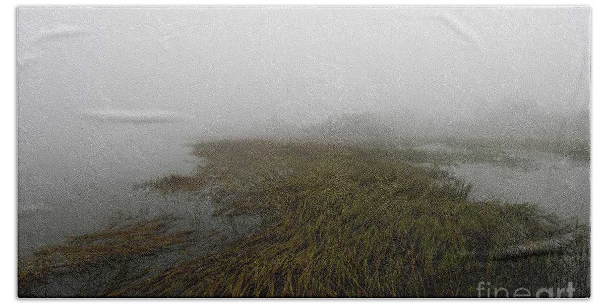 Fog Bath Towel featuring the photograph Charleston Fog - Wando River by Dale Powell