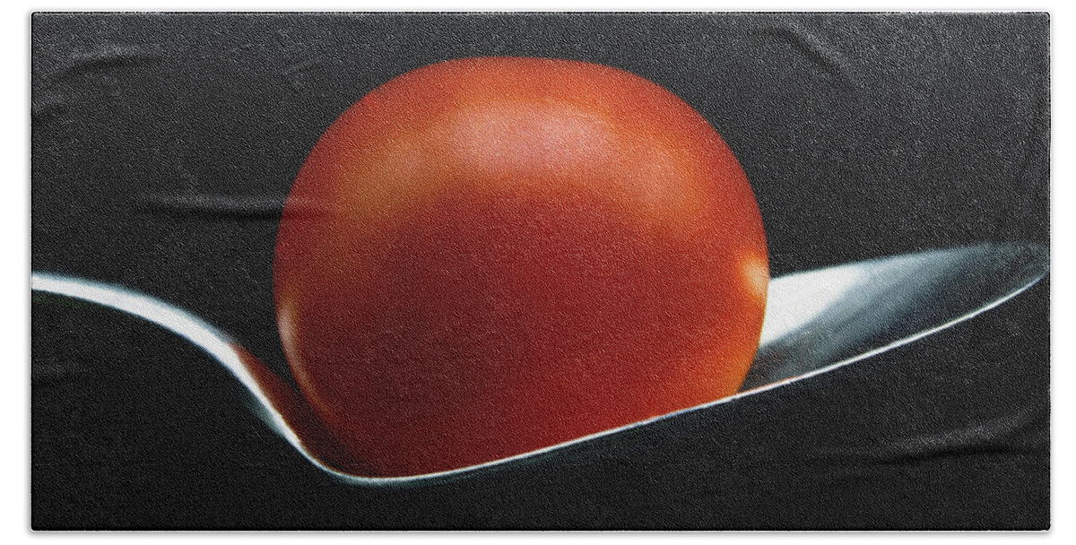 Food Bath Towel featuring the photograph Cherry Tomato by Silvia Marcoschamer