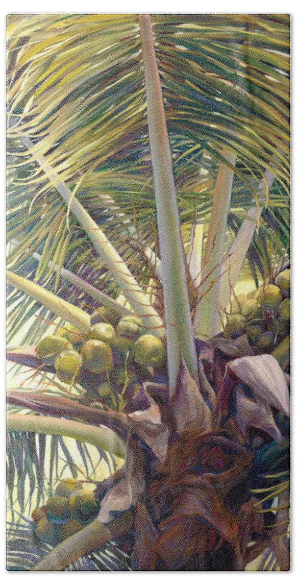 Palm Tree Hand Towel featuring the painting Chocked full of nuts by Laurie Snow Hein