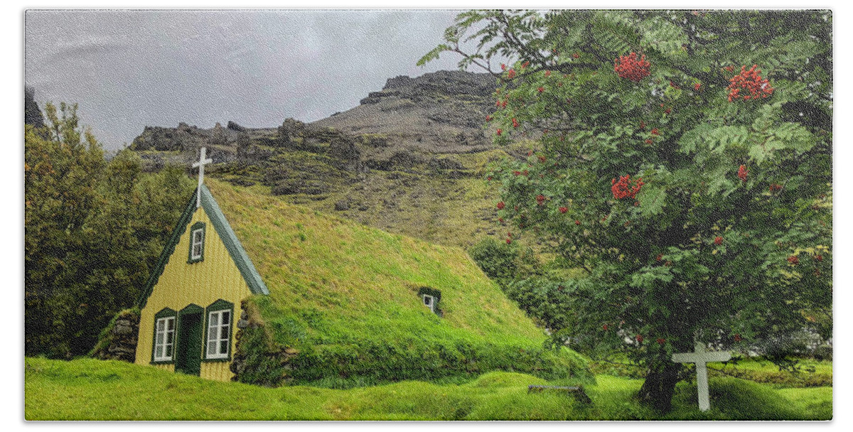 Iceland Hand Towel featuring the photograph Church of the Holy Moss by Jim Cook