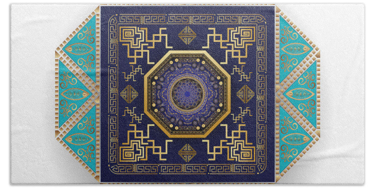 Mandala Bath Towel featuring the digital art Circumplexical No 3556 by Alan Bennington