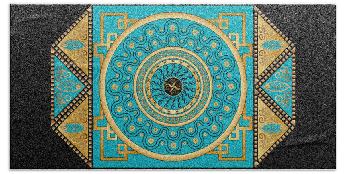 Mandala Hand Towel featuring the digital art Circumplexical No 3557 by Alan Bennington