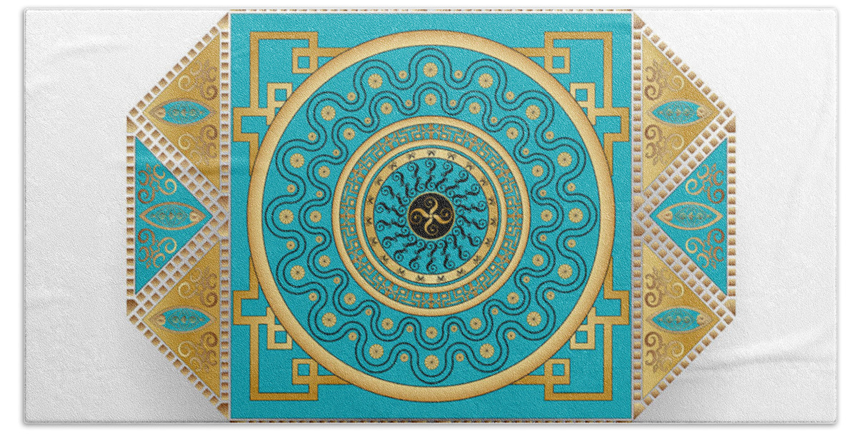 Mandala Bath Towel featuring the digital art Circumplexical No 3558 by Alan Bennington