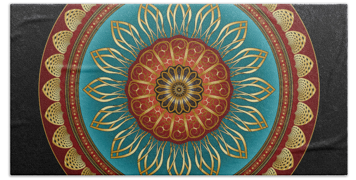 Mandala Hand Towel featuring the digital art Circumplexical No 3587 by Alan Bennington