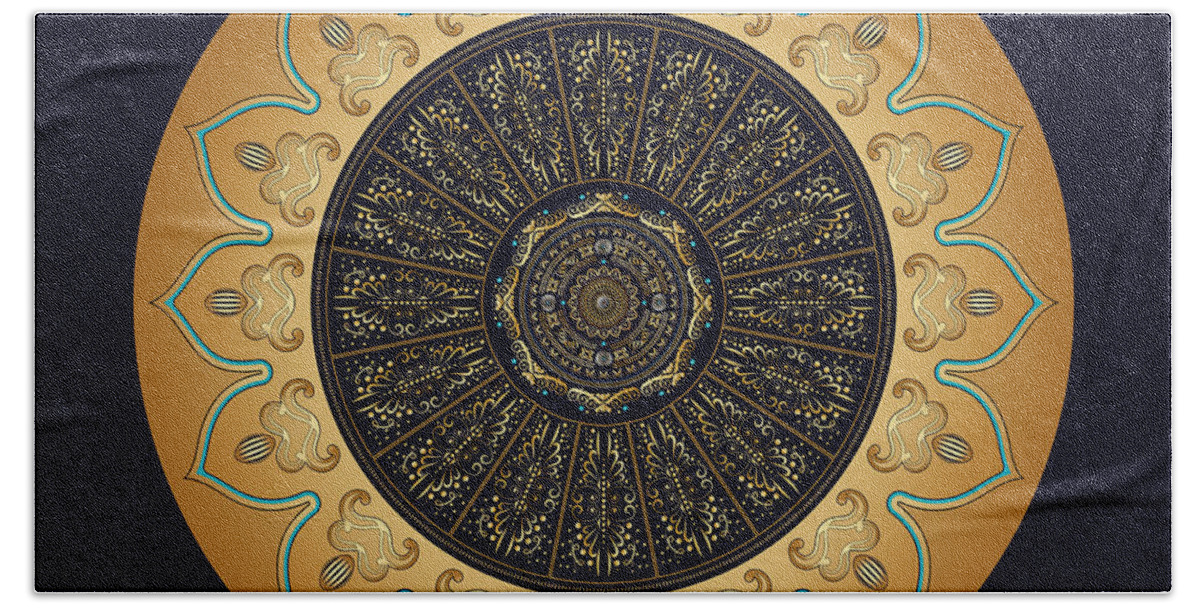 Mandala Bath Towel featuring the digital art Circumplexical No 3588 by Alan Bennington