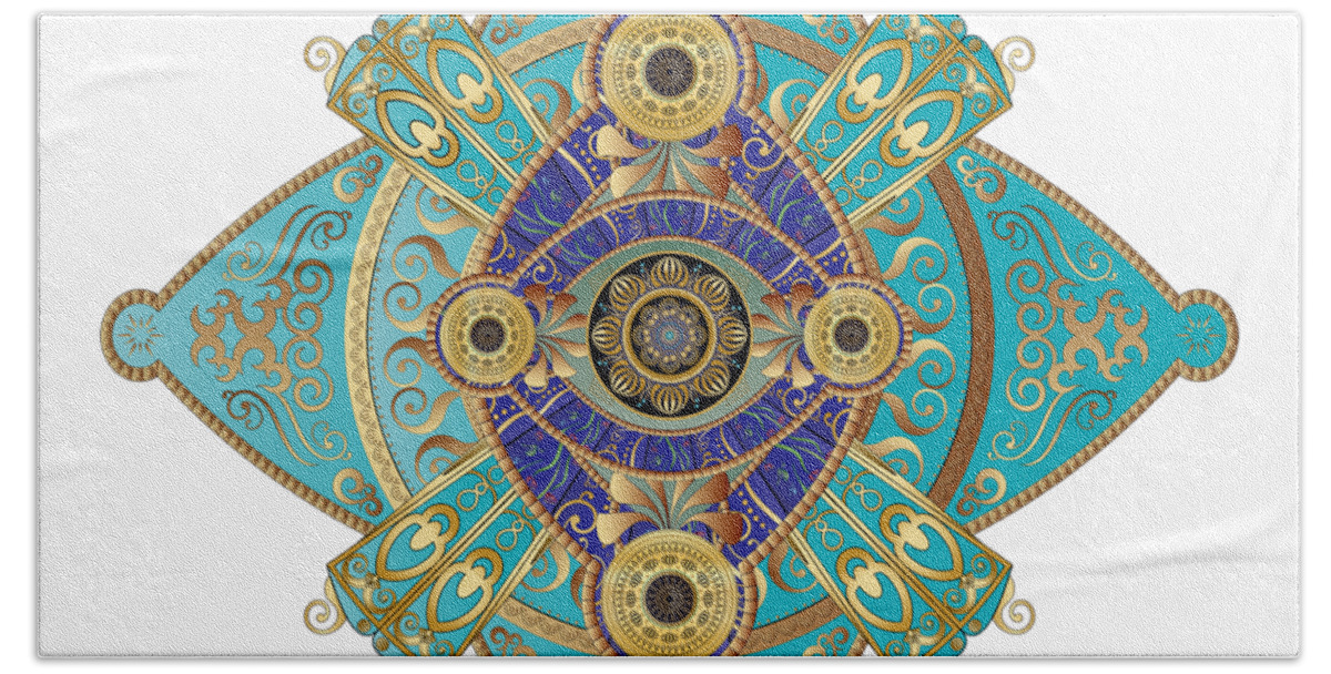 Mandala Hand Towel featuring the digital art Circumplexical No 3698 by Alan Bennington