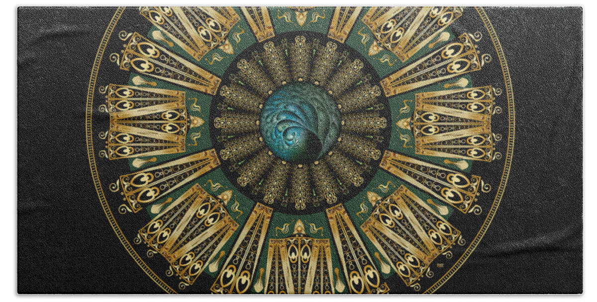 Mandala Bath Towel featuring the digital art Circumplexical No 3725 by Alan Bennington