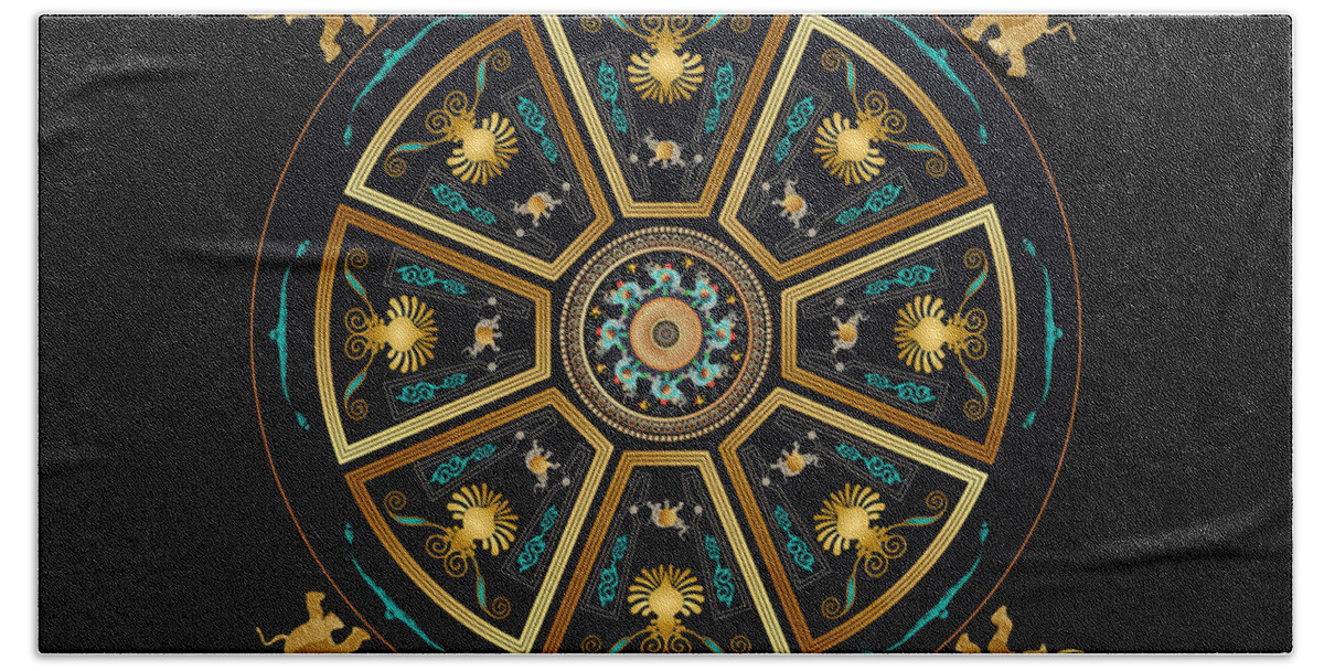 Mandala Bath Towel featuring the digital art Circumplexical No 3802 by Alan Bennington