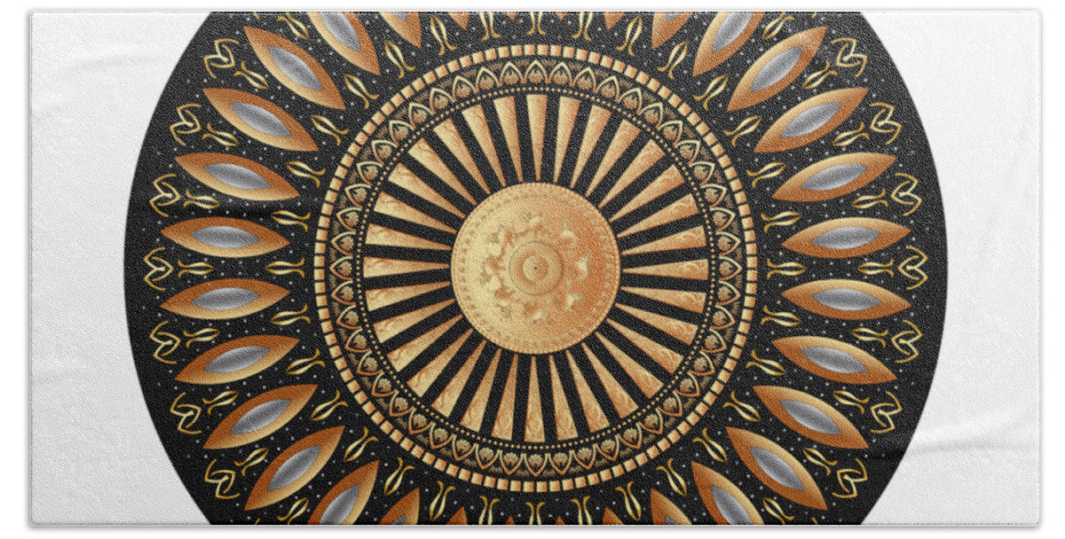 Mandala Hand Towel featuring the digital art Circumplexical No 4035 by Alan Bennington
