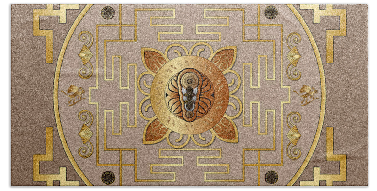 Mandala Bath Towel featuring the digital art Circumplexical No 4051 by Alan Bennington