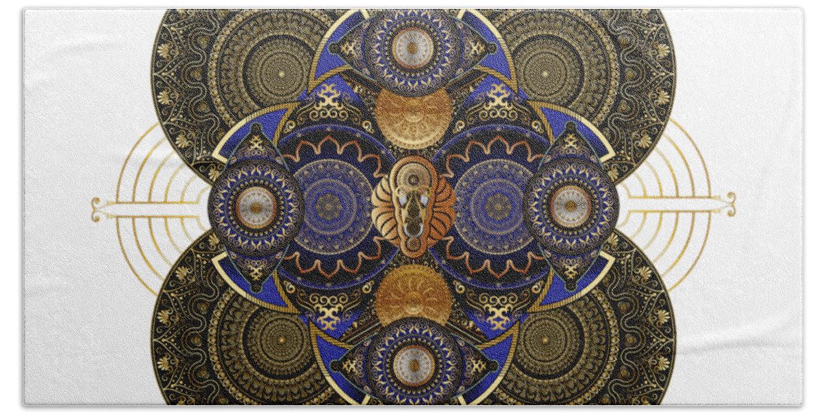 Mandala Hand Towel featuring the digital art Circumplexical No 4057 by Alan Bennington