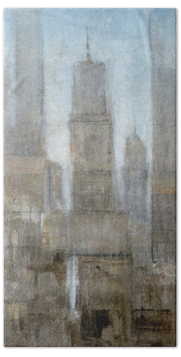 Landscapes Hand Towel featuring the painting City Midst I by Tim Otoole