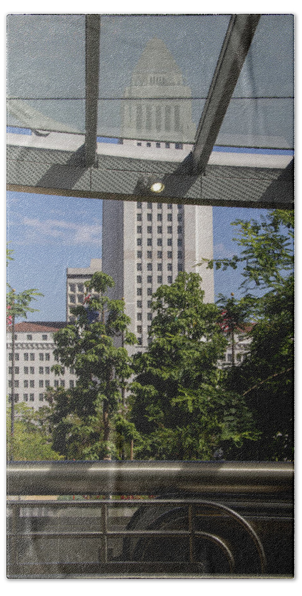 City Hall Hand Towel featuring the photograph Civic Center Metro Station Los Angeles by Roslyn Wilkins