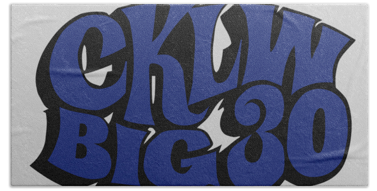 Cklw Oldies Radio Classic Rock Logo Bath Towel featuring the digital art CKLW Big 30 - Blue by Thomas Leparskas